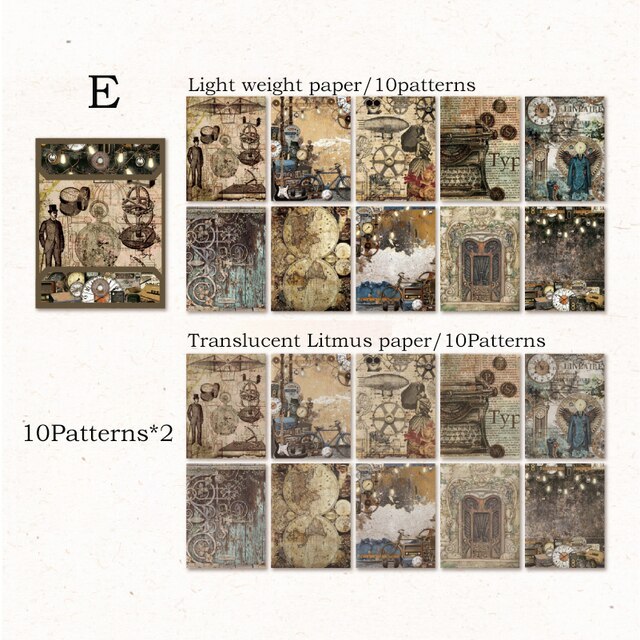 20pcs/pack Vintage Collage Litmus Paper Light Weight Paper-JournalTale