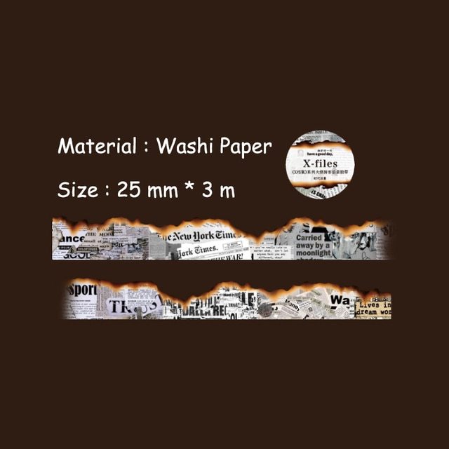 25mm*3m Vintage Washi Tapes Junk Journal Masking Tape-JournalTale