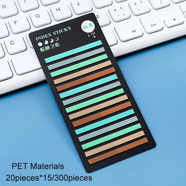 300 Sheets PET Super Fine Index Memo Pad Translucent-JournalTale