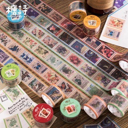 30mm*3m Stamp Style Washi Tape for Junk Journal-JournalTale