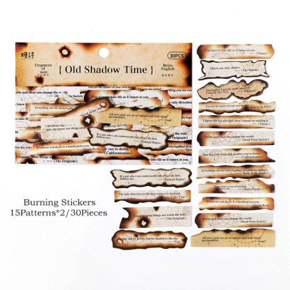 30pcs/pack Burning Style Decor Stickers Materials-JournalTale