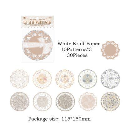 30pcs/pack Lace Materials White Kraft Paper-JournalTale