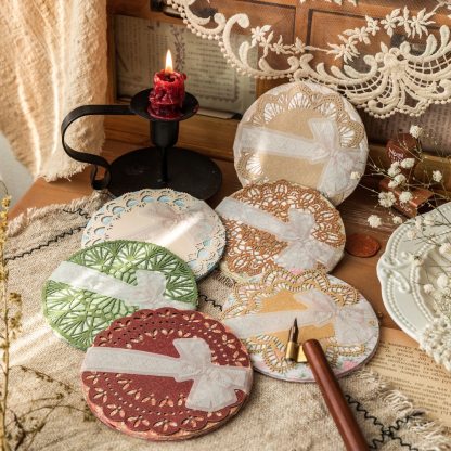 30pcs/pack Lace Materials White Kraft Paper-JournalTale