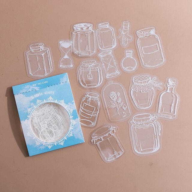 30pcs/pack PET Transparent Stickers Lace Series Scrapbook-JournalTale