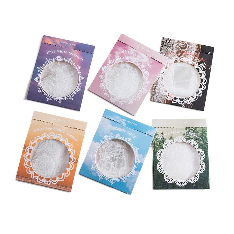 30pcs/pack PET Transparent Stickers Lace Series Scrapbook-JournalTale
