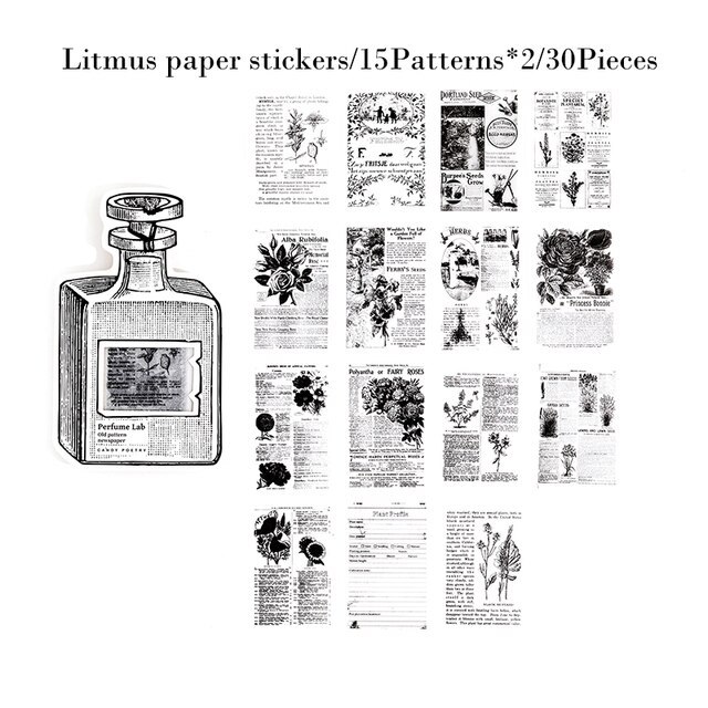 30pcs/pack Translucent Litmus Paper Stickers Perfume Bottle-JournalTale