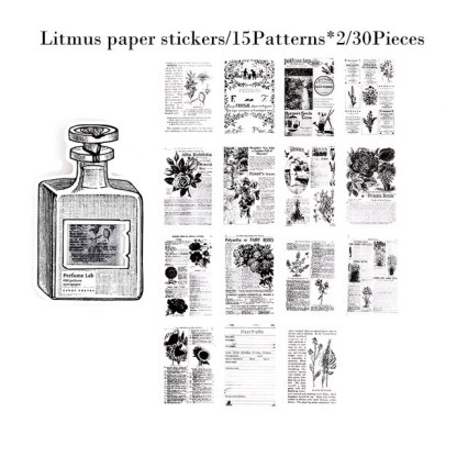 30pcs/pack Translucent Litmus Paper Stickers Perfume Bottle-JournalTale