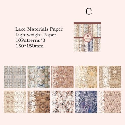 30sheets/pack Aesthetics Lace Decor Paper Light Paper-JournalTale