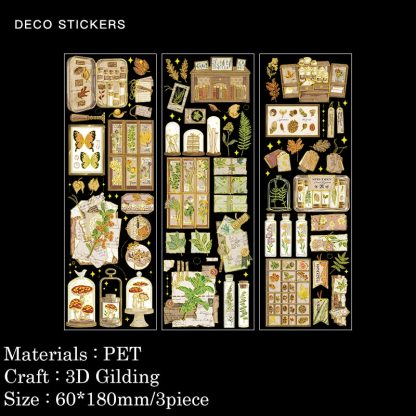 3pcs/pack 3D Gilding Craft Stickers PET Materials DIY Cut Collage-JournalTale