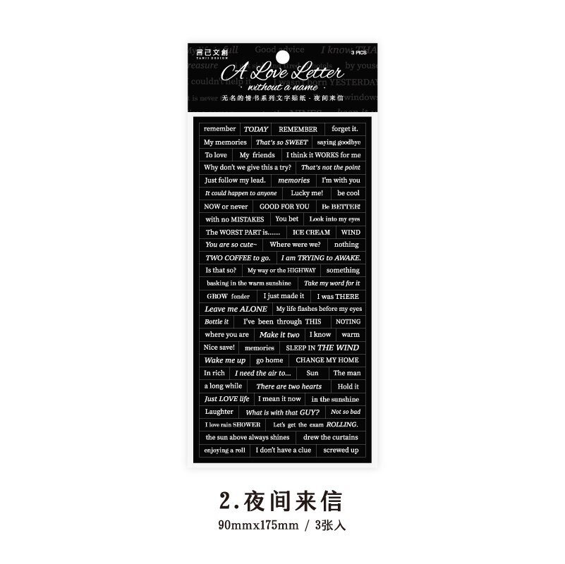 3pcs/pack Alphabt Stickers Creative Decor Stickers-JournalTale