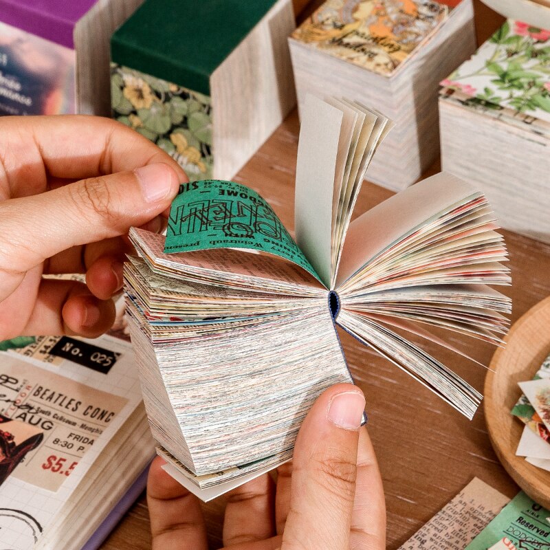 400pcs/pack Lightweight Paper Vintage Craft Paper Mini Book-JournalTale