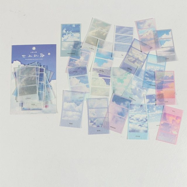40pcs/pack Letter of Time Poetry Washi Paper Stickers-JournalTale