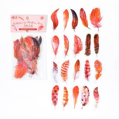 40pcs/pack PET Materials Feathers Series Stickers DIY Scrapbooking-JournalTale