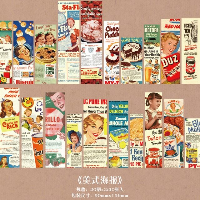 40pcs/pack Vintage Decor Stickers Kit for Junk Journal-JournalTale