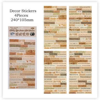 4pcs/pack Vintage Scrapbook Sticker Gold Foil Collage Journal-JournalTale