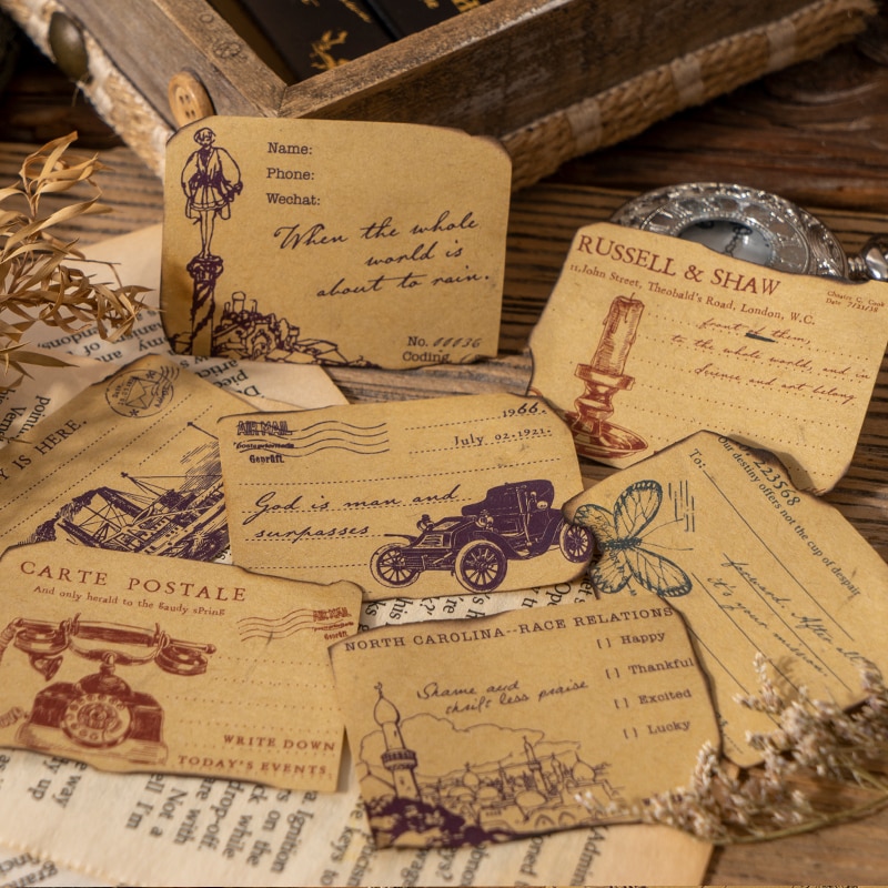 50pcs/pack Vintage Style Kraft Material Paper for Scrapbooking-JournalTale