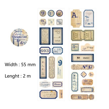 55mm*2m Vintage Letters Writable Tapes-JournalTale