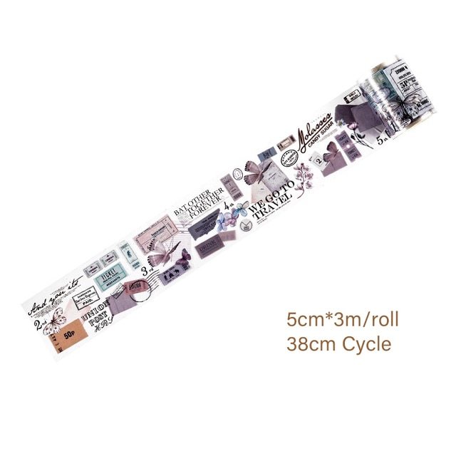 5cm*3m Vintage PVC Materials Tape Cycle-JournalTale