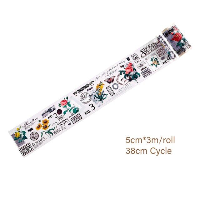 5cm*3m Vintage PVC Materials Tape Cycle-JournalTale