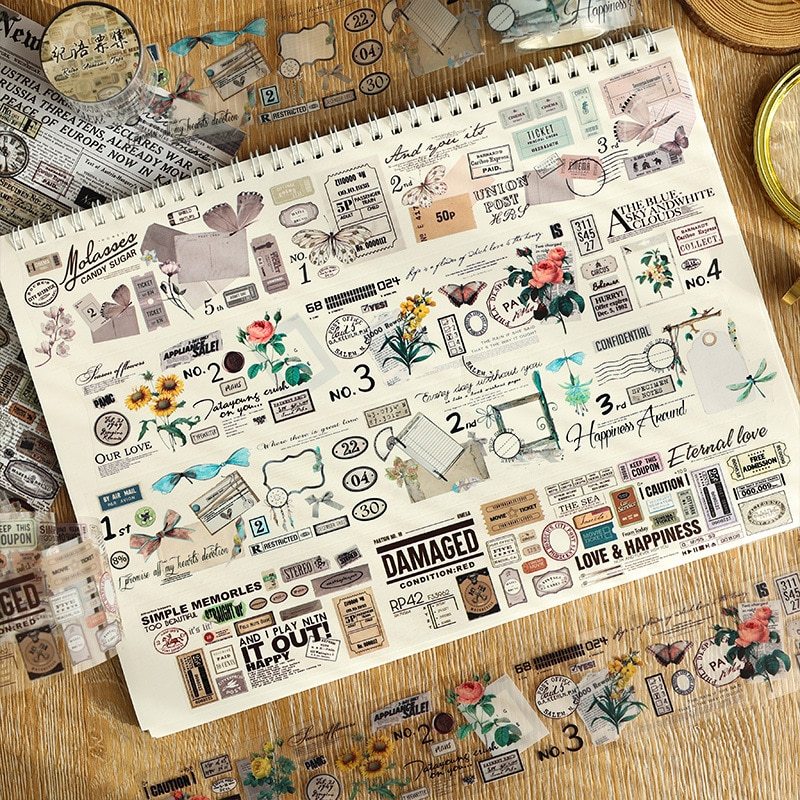 5cm*3m Vintage PVC Materials Tape Cycle-JournalTale
