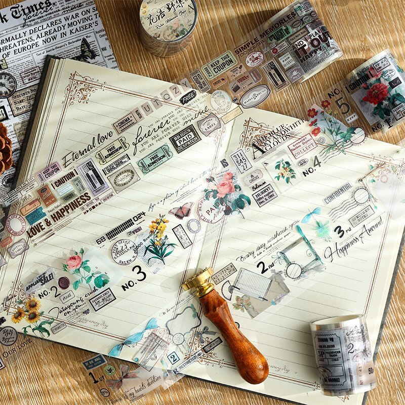 5cm*3m Vintage PVC Materials Tape Cycle-JournalTale