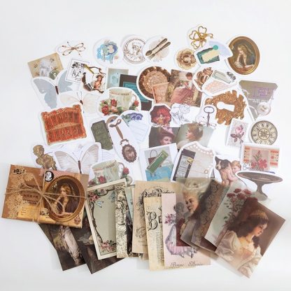 60pcs/boxed Vintage Boxed Stickers for Scrapbooking-JournalTale