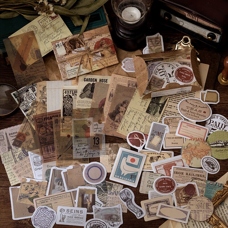 60pcs/boxed Vintage Boxed Stickers for Scrapbooking-JournalTale