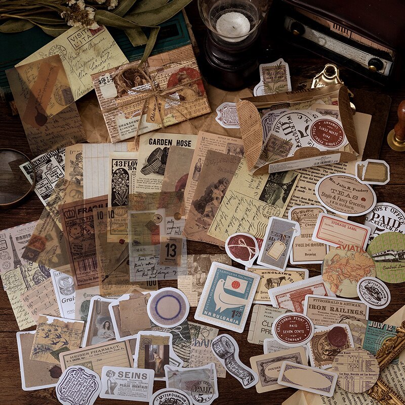 60pcs/boxed Vintage Boxed Stickers for Scrapbooking-JournalTale