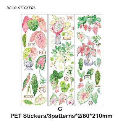 6pcs/pack PET Plants Stickers DIY Cut Collage Stickers-JournalTale