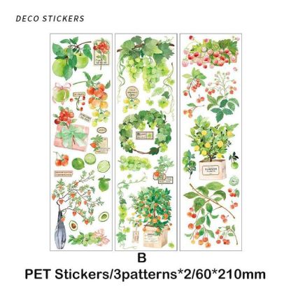 6pcs/pack PET Plants Stickers DIY Cut Collage Stickers-JournalTale