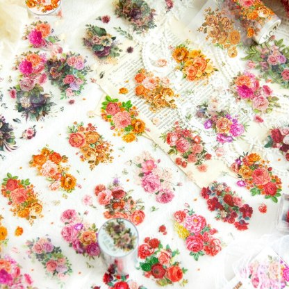75mm*2m Aesthetics PET Tape Floral Tape DIY Scrapbooking Decor Tapes-JournalTale
