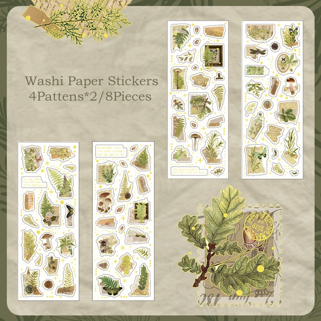 8Sheets/pack Vintage Laser Gold Sticker-JournalTale