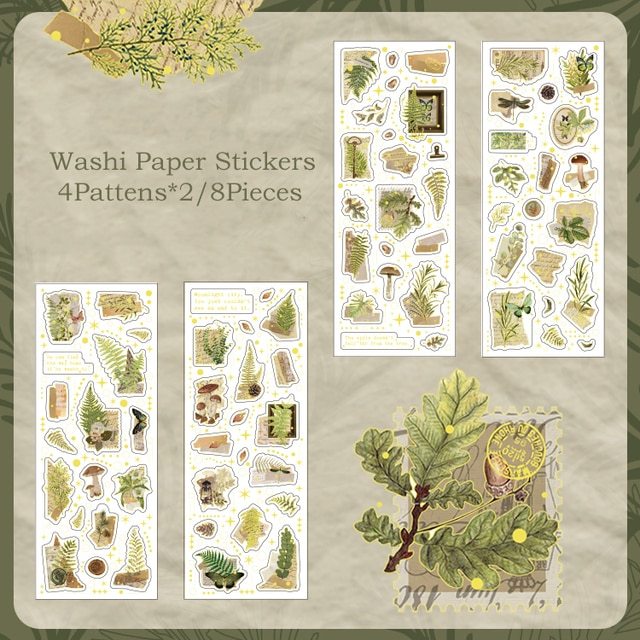 8Sheets/pack Vintage Laser Gold Sticker-JournalTale