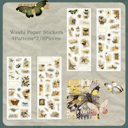 8Sheets/pack Vintage Laser Gold Sticker-JournalTale