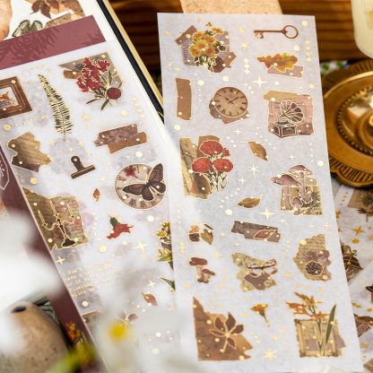 8Sheets/pack Vintage Laser Gold Sticker-JournalTale