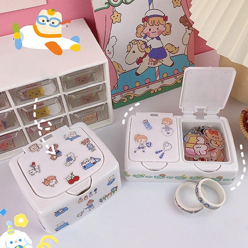Cartoon INS Style Multi-functional Desk Organizer Box-JournalTale