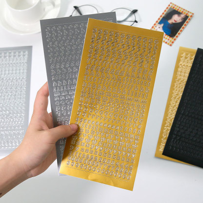 1 Sheet PVC Waterproof Durable Korean Golden Silver-JournalTale