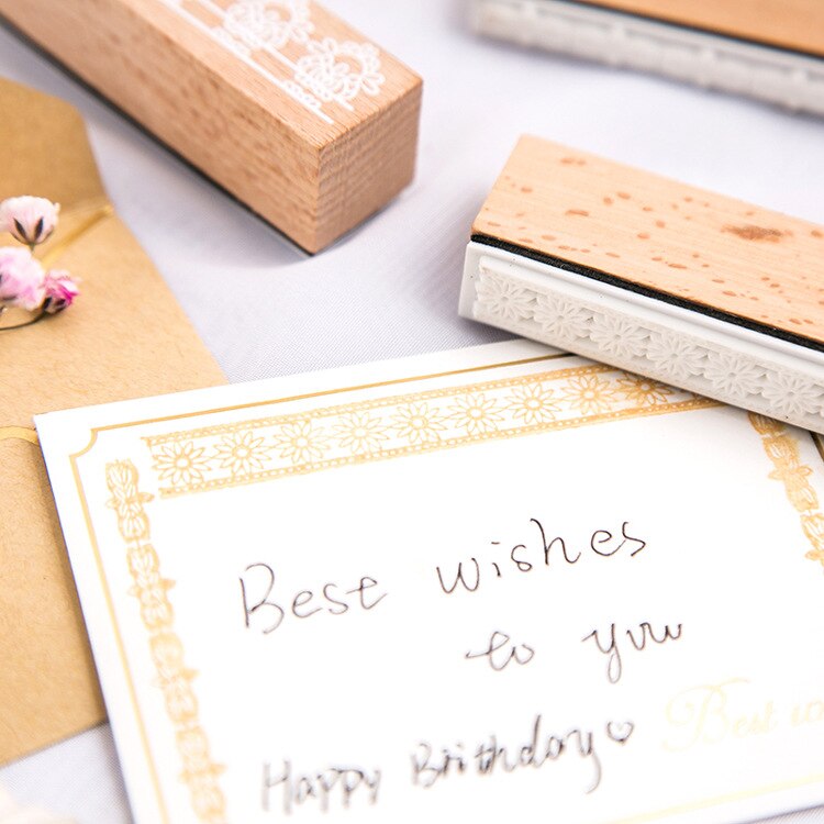 10 PCS Lace Wooden Stamps for Scrapbooking-JournalTale