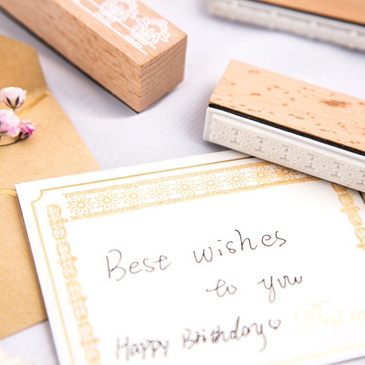 10 PCS Lace Wooden Stamps for Scrapbooking-JournalTale