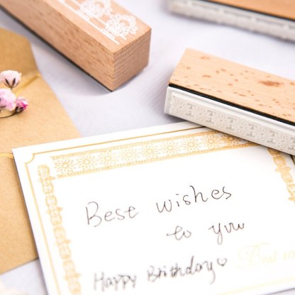 10 PCS Lace Wooden Stamps for Scrapbooking-JournalTale