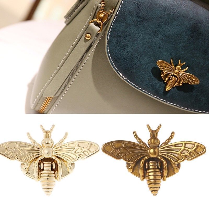Metal Bee Shape Turn Lock Retro Fashion Bag Clasp-JournalTale