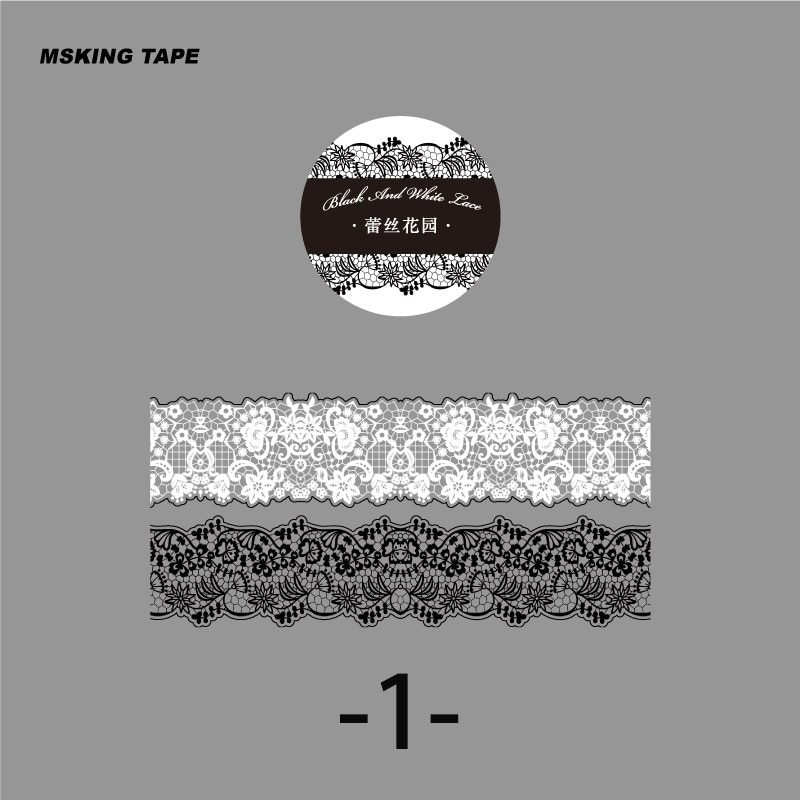 6 Style 200cm/roll Vintage Lace PET Tape-JournalTale