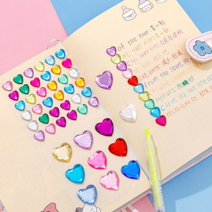 7 Style Colorful Heart Stickers Children's Stickers -JournalTale