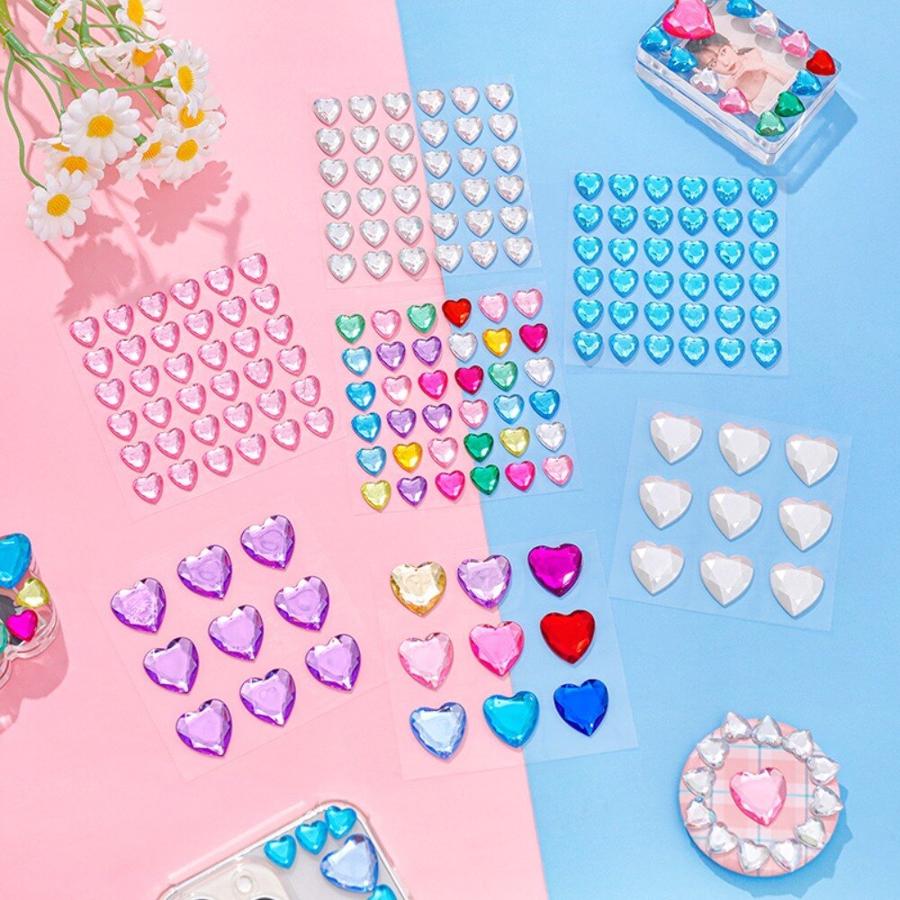 7 Style Colorful Heart Stickers Children's Stickers -JournalTale