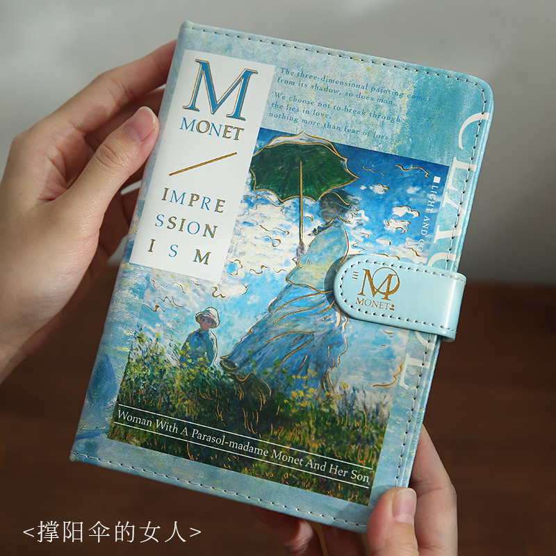 Oil painting Monet Van Gogh PU magnetic buckle notebook-JournalTale