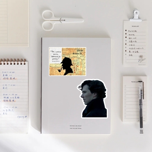 40 pieces of Sherlock Holmes decorative stickers in British retro style-JournalTale