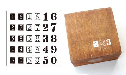 moodtape wooden seal square box set letters numbers geometric circles dots plant seals-JournalTale