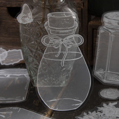 Retro transparent vase handbook material base paper-JournalTale