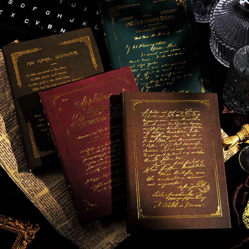 Gold Plated Hand Book Collage Material Paper Notebook-JournalTale