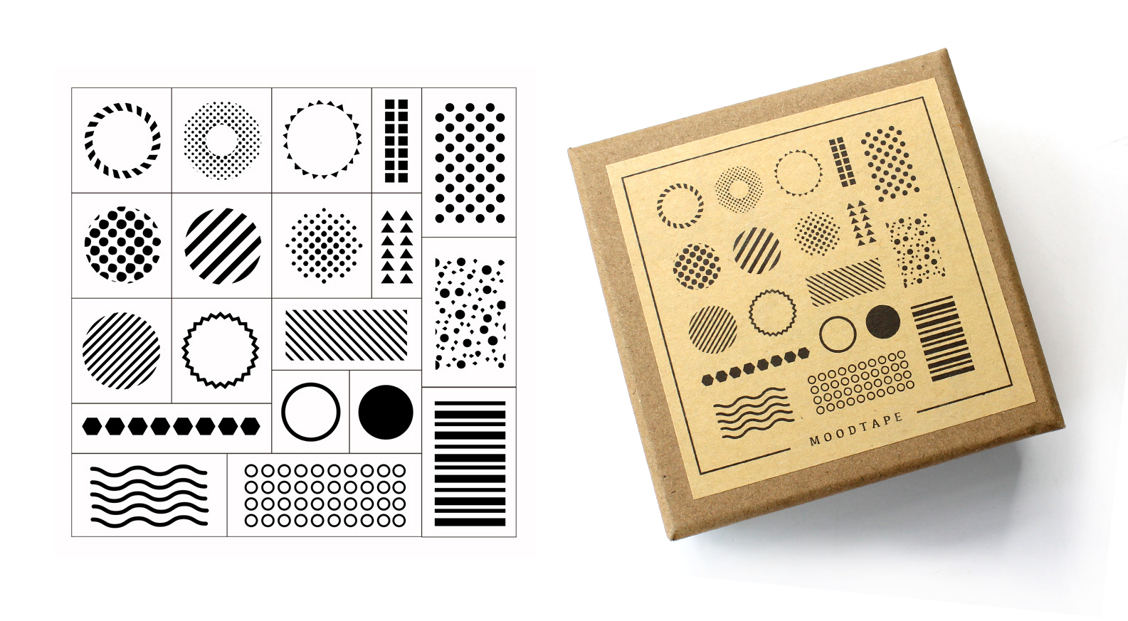 moodtape wooden seal square box set letters numbers geometric circles dots plant seals-JournalTale